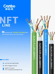 CAM BO NFT Line Cheaper Price Cat5e Cable 24awg Solid CCA 1000ft 305m Cable 5e 100mts UTP 5e 305M Cat5e Cable