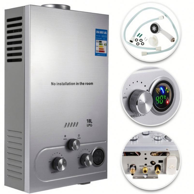 EU Stock 6L/8L/10L/12L/16L/18L LPG/LNG Пропан Газовый безтопливный нержавеющий котел мгновенные электрические водонагреватели