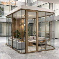 Système de cloison en verre moderne de style clôture, épaisseur 60 mm, cadre double vitrage pour salles de sport et salons de villas