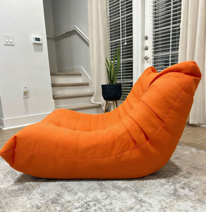 Poltrona Sacco Arancione ad Alta Densità Impermeabile per Adulti e Adolescenti, Stile Francese per Uso Accanto al Caminetto o sul Divano - Product Image 6