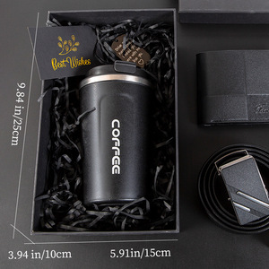 Men's Business Gift <b>Set</b> Coffee <b>Mug</b> Belt Wallet Bracelet Valentine's Day Personalized Promotion Gift Box 9.84x5.91x3.94 In - Product Image 1
