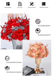 <span class=keywords><strong>Vase</strong></span> de style rétro <span class=keywords><strong>avec</strong></span> arrangement floral de roses et d'hortensias préservés, bouquet éternel de luxe mélangé, centre de table pour décoration - Product Image 6