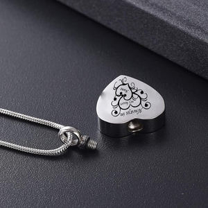 Collana di urna a forma di cuore per sempre nel mio cuore ciondolo a catena di serpente ricordo cenere commemorativa - Product Image 3