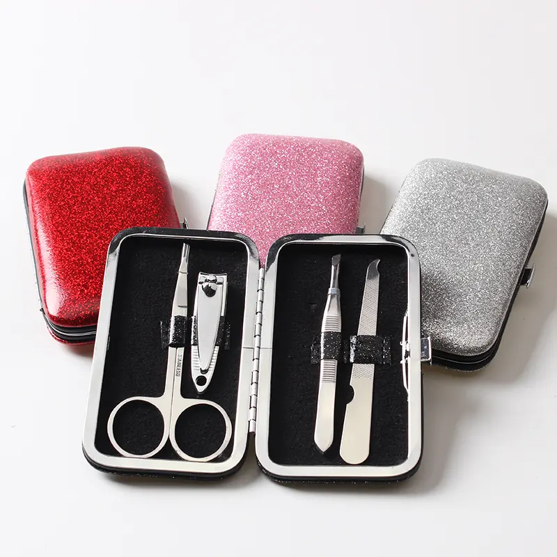 Display gift box packing 4pcs nail care kits bling manicure set