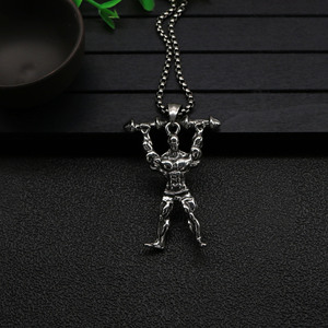 Yunnique – pendentif élégant en forme d'haltère, en argent tibétain, collier unisexe, design à pointes géométriques, GZP0654 - Product Image 3