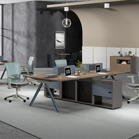 Table de bureau moderne de luxe italienne en bois de haute qualité, unique, à panneaux modulaires en forme de L, pour PDG et dirigeants