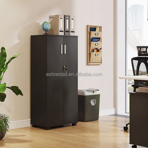 Modern 3 Shelf Black Cupboard <strong>Storage</strong> Cabinet Lockable Furniture <strong>Unit</strong> for Bedroom Kitchen School Workshop Hotel Home Office - Product Image 3