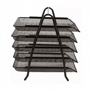 Home Office 5 Tier Metal Stackable Letter <b>Tray</b> Paper <b>File</b> Organizer Paper <b>File</b> Holder - Product Image 3