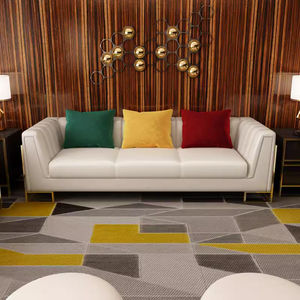 มาใหม่เฟอร์นิเจอร์ห้องนั่งเล่นโซฟาหรูหราทันสมัยหนังสีเบจ1 + 2 + 3ชุดเฟอร์นิเจอร์ - Product Image 4