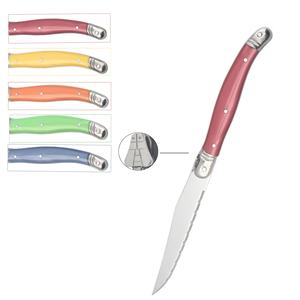 Moda manico multicolore francese <span class=keywords><strong>Laguiole</strong></span> decorare posate ape bistecca coltello <span class=keywords><strong>Laguiole</strong></span> Set di coltelli da bistecca colorati in acciaio inossidabile - Product Image 3