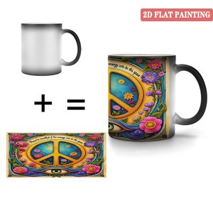 Mug magique à boire, noir givré, 11 oz, en céramique, tasse activée par la chaleur, article fantaisie - Product Image 4
