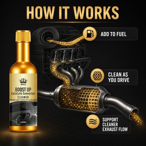 Detergente per Convertitore Catalitico 120ml, Pulitore per Sistema di Scarico, Rimozione Carbonio, Trattamento Sistema Carburante, <span class=keywords><strong>Additivo</strong></span> Olio - Product Image 4
