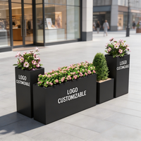 Jardinière en métal robuste en acier galvanisé, grande jardinière décorative pour plantes d'extérieur, jardin, patio, potager surélevé