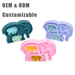 Jouet puzzle en silicone écologique non toxique en forme d'éléphant pour bébés <span class=keywords><strong>de</strong></span> 2 à <span class=keywords><strong>4</strong></span> ans, activité éducative d'apprentissage - Product Image 1