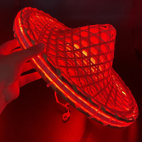 Cappello di Bambù Luminoso Stile Cinese con Luci LED, Controllo Remoto DMX, Colori RGB, Fatto a Mano, Portata 1000-1500m