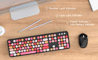 Claviers de souris universels au design rond mignon et tendance pour filles, sans fil BT, tablette, ordinateur portable