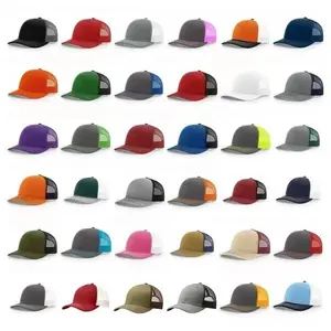 Vente en gros de casquettes de camouflage en maille à 6 panneaux en cuir chapeau de camionneur camouflage personnalisé richardson 112 chapeaux de camionneur blancs casquette pour hommes
