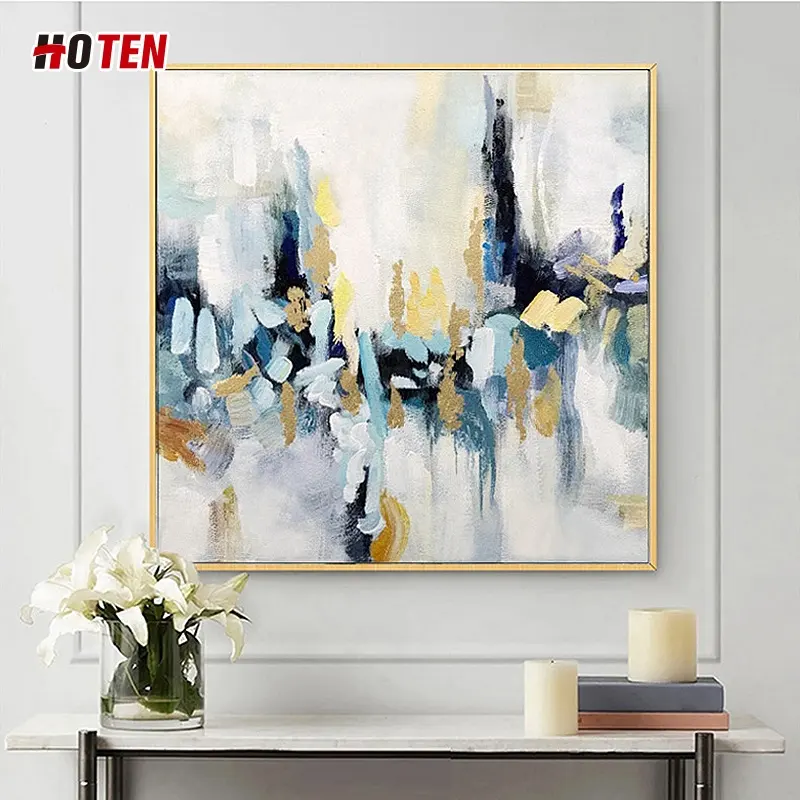 Pure Handgeschilderde Abstracte Olieverfschilderij Eenvoudige Woonkamer Sofa Achtergrond Opknoping Muurschildering Kantoor Decoratie Schilderen