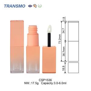 Tubes carrés personnalisés pour huile à lèvres et gloss, 3,0-6,0 ml, avec grande brosse, OEM ODM, tubes en plastique pour gloss et blush - Product Image 2