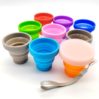 Mug pliable en silicone de qualité alimentaire coloré 100ML sans BPA, tasse à eau réutilisable pliable