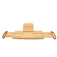 Plateau de bain et de lit pour 1 ou 2 personnes Caddy de table de baignoire Plateau de baignoire de luxe avec côtés extensibles réglables