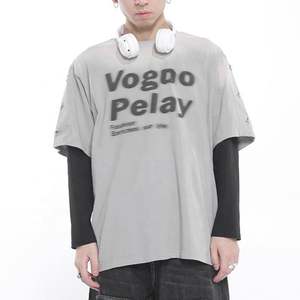 Logo personnalisé Double Couche T-shirt à Manches Longues pour Hommes T-shirt Surdimensionné à Manches Longues pour Hommes 100% Coton - Product Image 3