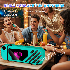 Outdoor Sound Water Cup Compatible BT Mini Portable <b>LED</b> Screen Latest Design Machine With Wireless Microphone - Product Image 5