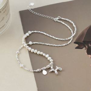 Collar de Plata S925 con Diseño de Perla Fragmentada, Estilo Fresco y Dulce, Temperamento Único, Y02617, Colgantes y Dijes de Moda - Product Image 4