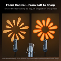 K&F Concept SP25C Pro, projecteur de lumière d'appoint à focalisation variable 4 couleurs, 25W, lumière vidéo portable, lampe de photographie