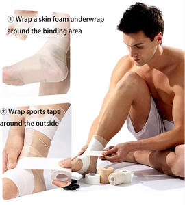Ruban adhésif pour athlètes de sport 5cm * 10m oxyde de zinc plâtre coton adhésif ruban de protection athlétique Logo personnalisé cerclage de sport échantillon gratuit - Product Image 6
