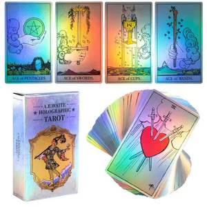 Cartas de Juego de <span class=keywords><strong>Tarot</strong></span> de Papel Holográfico en Inglés con Diseño de la Torre de Waite - Baraja de 78 Cartas - Product Image 2