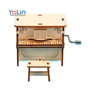 Boîte à musique en bois pour piano, jouets, assemblage de puzzles 3D, kits d'<span class=keywords><strong>expériences</strong></span> <span class=keywords><strong>scientifiques</strong></span> - Product Image 1