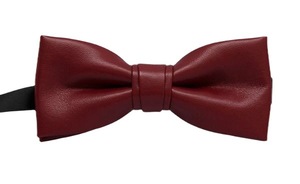 <span class=keywords><strong>Cravatta</strong></span> a farfalla da <span class=keywords><strong>uomo</strong></span> alla moda, fatta a mano, in pelle PU, stretta, nera, tinta unita - Product Image 5