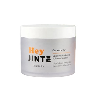 Pot de cosmétiques en plastique PETG 200ml avec couvercles blancs mats, contenants de crème pour le corps, en stock - Product Image 5