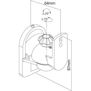 Universal Tilting Speaker <b>Stand</b> 3.5kg Max <b>Weight</b> Wall Mount Bracket - Product Image 3