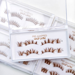 Kit de cils en grappe 5D Press Lashes <span class=keywords><strong>pour</strong></span> la maison, cils individuels colorés effet wispy, logo personnalisé, marron, demi-cils en grappe auto-adhésifs - Product Image 3