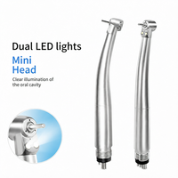 Mini-turbine dentaire à double LED, à haute vitesse, avec roulement en céramique, faible bruit, pour traitement buccal des enfants, certifiée CE