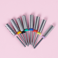 Juego de Brocas de Carburo para Uñas Extra Largas de Alta Calidad, Serie Flute, Logotipo Personalizado, Brocas Largas para Uñas, Plateadas