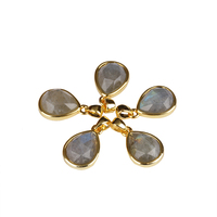 Pendentif en pierre précieuse naturelle multicolore en forme de larme plaqué or 18 carats pour femmes, accessoires de fabrication de bijoux pour colliers et bracelets DIY