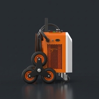 Machine de nettoyage laser à fibre pulsée 500W, robuste, avec roues tout-terrain, 13 modes de nettoyage intelligents, pour surfaces courbes, soudures et bois