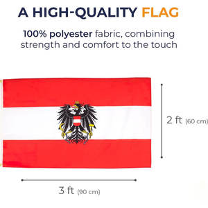 Bandiera in poliestere con due occhielli di metallo bandiera nazionale austriaca a doppia faccia rossa e bianca - Product Image 5