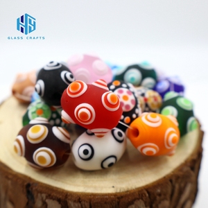 Ciondoli con Perle Artigianali Lunghe Ovali in Vetro a Lume Puntinato Opaco Satinato per Collana Colorata Personalizzata Creazione <span class=keywords><strong>Gioielli</strong></span> Vetro di <span class=keywords><strong>Murano</strong></span> Soffiato - Product Image 4