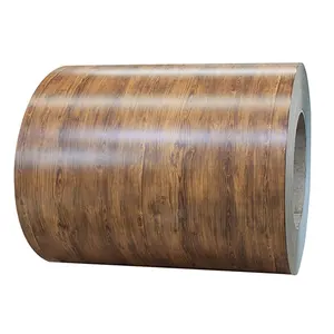 Prime Quality 3d Wooden Grain Prepainted Ppgi Steel Sheets In Coils Prepainted Wood Grain Al-zn Steel