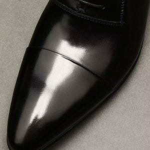 Chaussures de mariage classiques d'automne pour hommes en cuir véritable respirantes antidérapantes à lacets pour le bureau et les soirées - Product Image 5