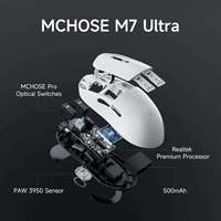 Ratón Inalámbrico para Juegos MCHOSE M7 Ultra, Ratón Ergonómico Ligero para Juegos, Ratón para Juegos con Sensor Óptico Tri-Modo PAW3950
