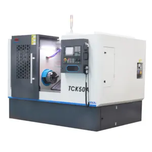 Alta Precisão TCK50A/500 Inclinado Cama Torno CNC Torneamento Centro 3 Eixos Cnc Torno De Metal Máquina Cama Inclinada Tck50a