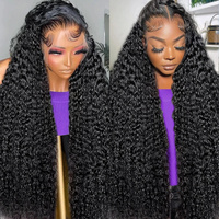 Wig rambut manusia tanpa lem alami India mentah Wig renda depan rambut lurus kutikula Brasil 360 Wig renda Frontal penuh HD