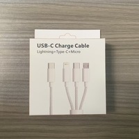 Câbles de données tressés en nylon en gros 3 en 1 Câble de chargeur Micro USB Type C pour téléphone