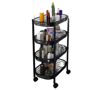 Étagère de rangement ovale en plastique 60x70cm, autoportante, pour salle de bain, organisateur multi-niveaux - Product Image 5