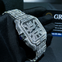 Montre mécanique automatique en moissanite OEM ODM à succès, pour homme, chiffres romains, luxe, quotidienne, bureau, trajets domicile-travail